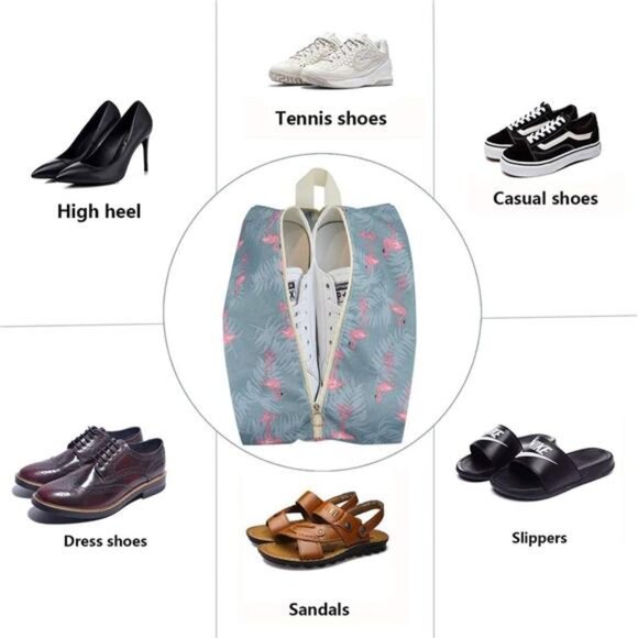 Travel Shoe Bags Waterproof Portable Shoe Storage Pouch with Handle - Picture 4 of 8